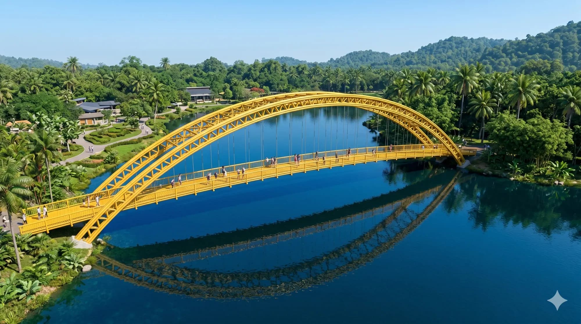 Walking Bridge in Lake