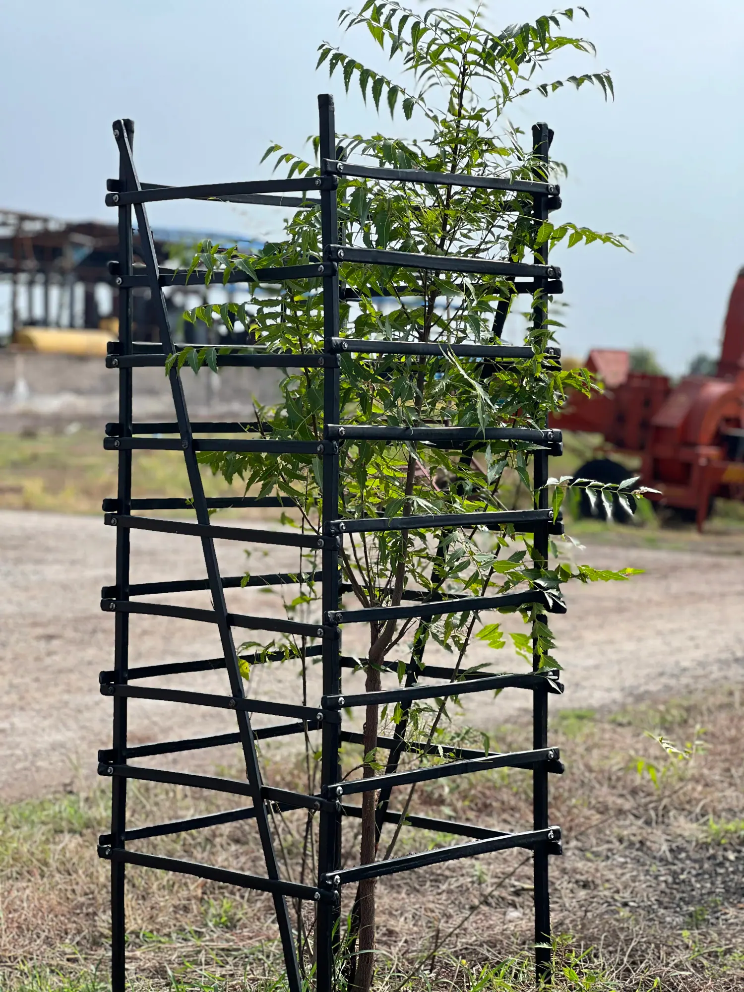 Close-up technical detail of VPI-treated bamboo splits with HDPE coating