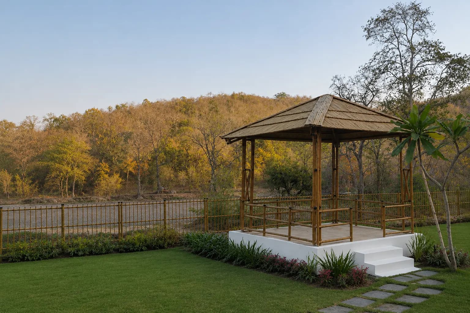 Detail of Bamboo Gazebo structure layout